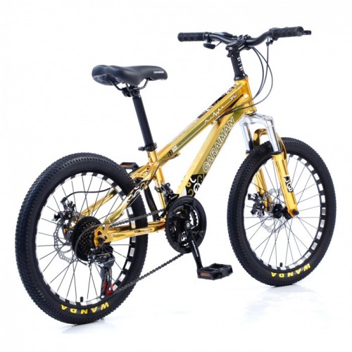 Bicicletă Caraiman, roți 20, cadru oțel, frâne pe disc, 20 CR Auriu
