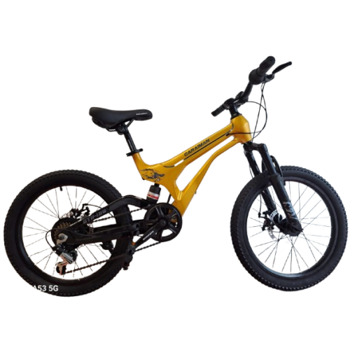 Bicicletă Caraiman, roți 20 inch, cu dublă suspensie, frâne pe disc, 20 GTR-186 AURIU