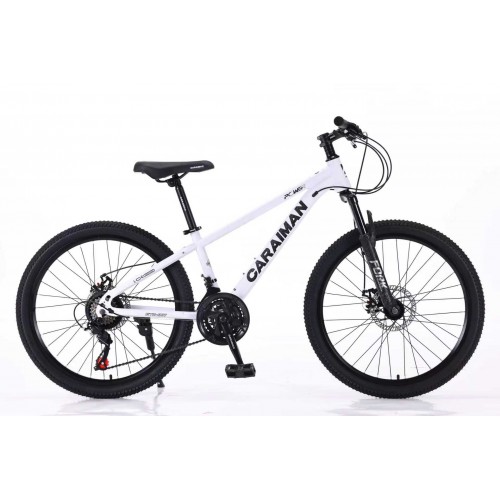 Bicicleta MTB cu Roti de 26 GTR-007, 21 Viteze, Manete Secventiale Shimano, Alb