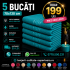 Set 5 Prosoape 70x130 cm Bumbac Premium - Groase, Moi si Absorbante SPROS12