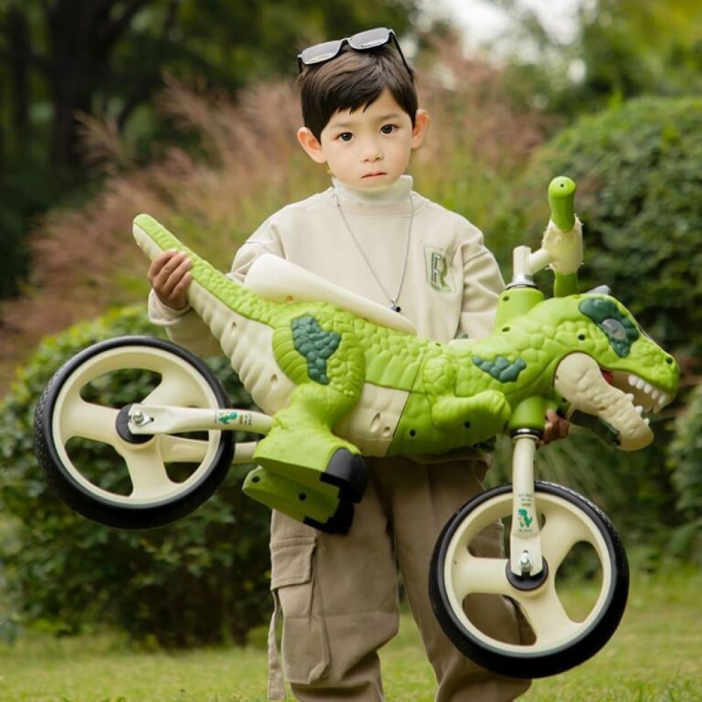 Bicicleta de echilibru copii Verde Dinozaur cu Lumini si Sunete BFPD1