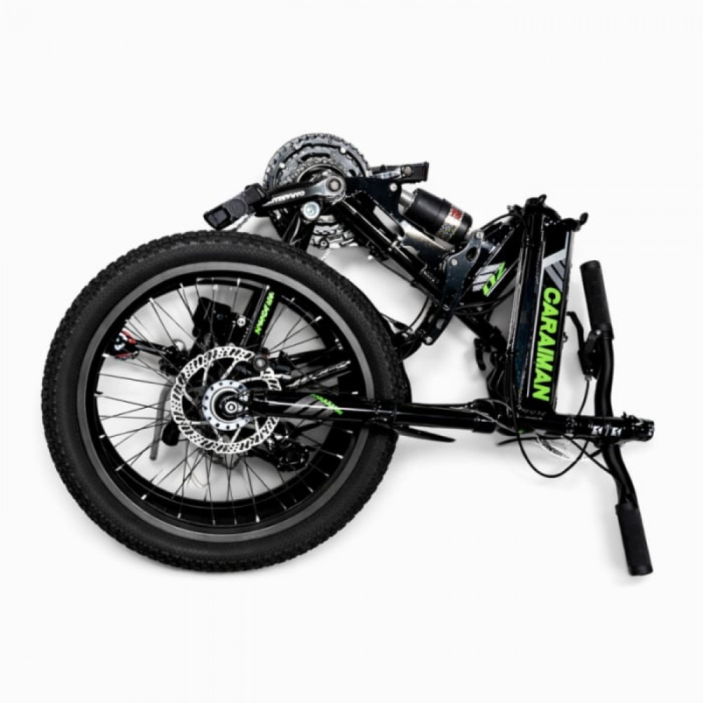 Bicicletă Caraiman, 20ZD, pliabilă, roți 20 inch, cu dublă suspensie, frâne pe disc, verde 20ZD1