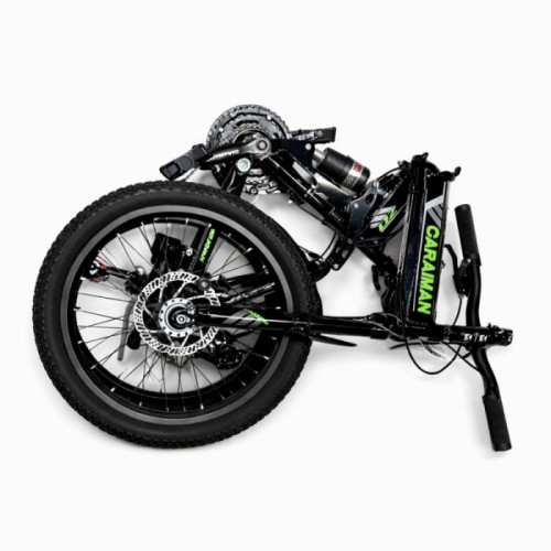 Bicicletă Caraiman, 20ZD, pliabilă, roți 20 inch, cu dublă suspensie, frâne pe disc, verde 20ZD1