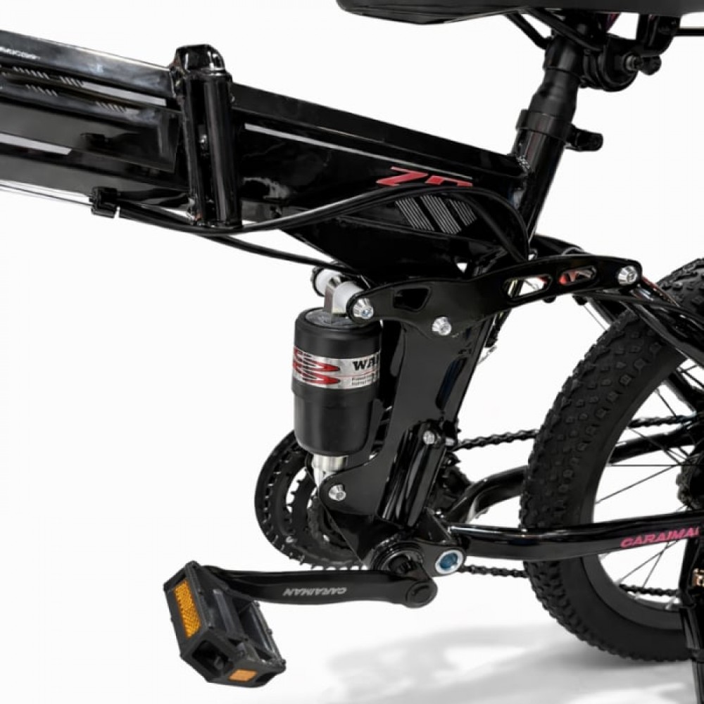 Bicicletă Caraiman, 20ZD, pliabilă, roți 20 inch, cu dublă suspensie, frâne pe disc, ROSU 20ZD2 BICICLETE COPII