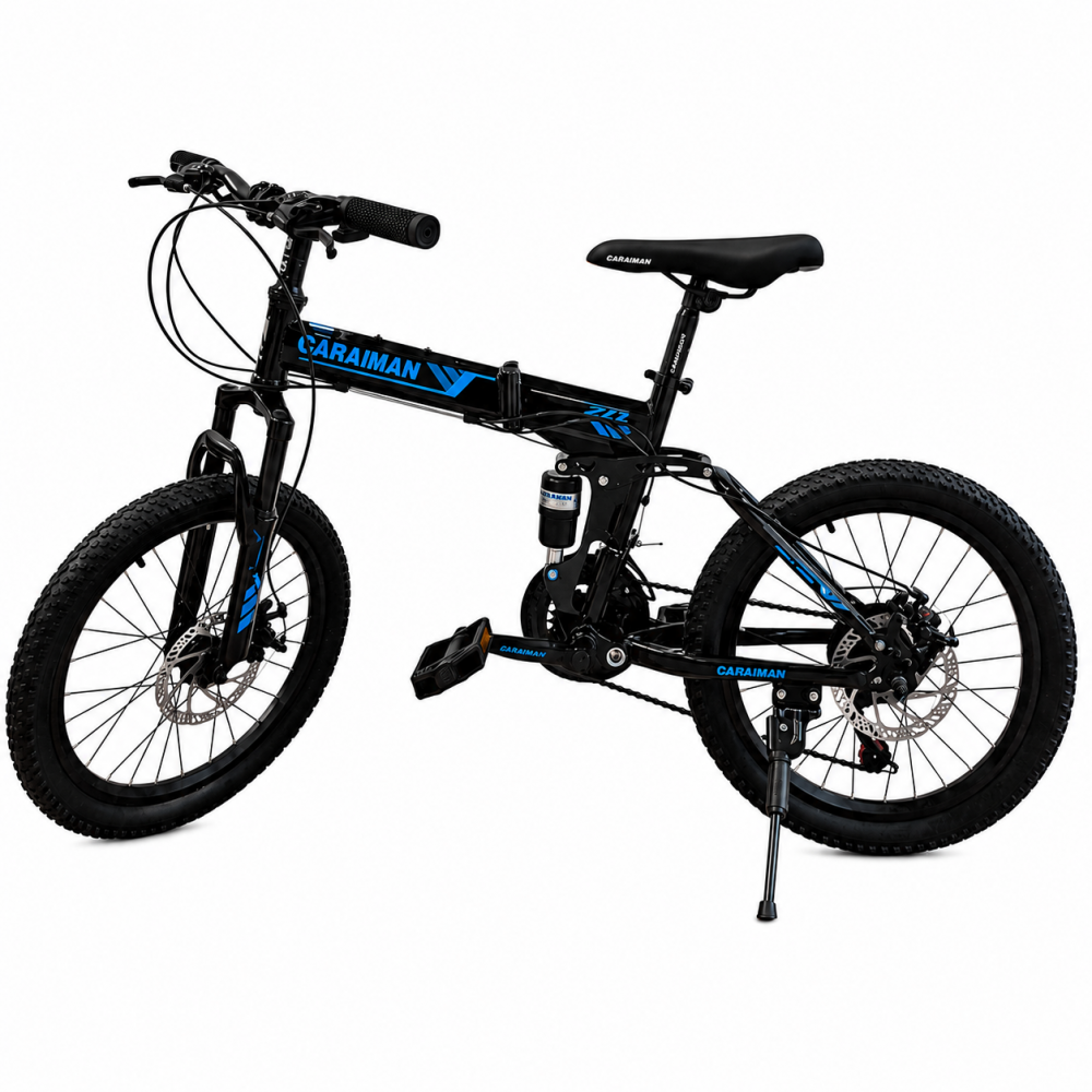 Bicicletă Caraiman, 20ZD, pliabilă, roți 20 inch, cu dublă suspensie, frâne pe disc, ALBASTRU 20ZD3 BICICLETE COPII