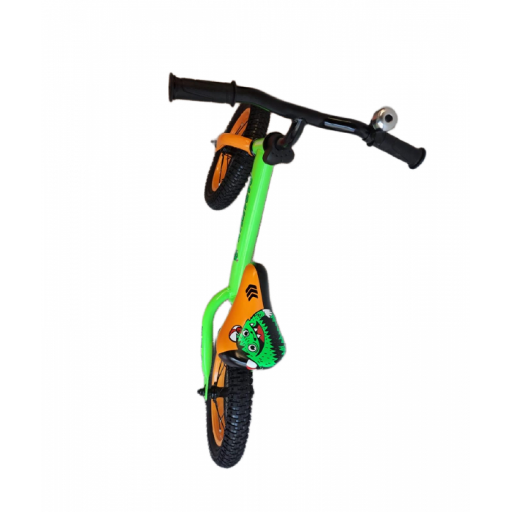 Bicicleta de echilibru Caraiman DS Bike roti 12” verde-portocaliu sa ergonomica BFPT1
