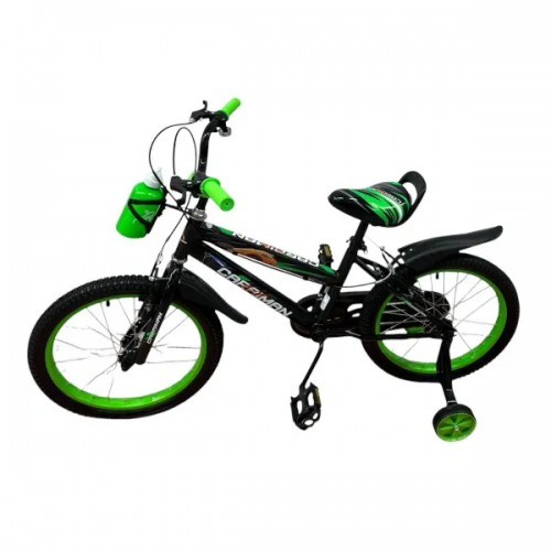Bicicleta Caraiman 14J, Verde, cu Roti 14 inch, Roti Ajutatoare, Suport Sticla Apa, pentru copii cu varsta intre 4-7 ani