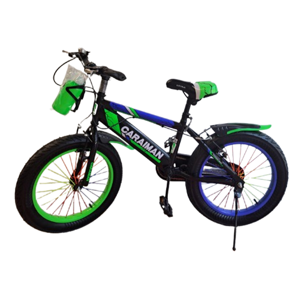 Bicicleta 14 inch Caraiaman ,Roti ajutatoare silicon , Frane V-break 14 HM Verde