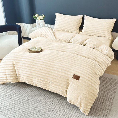 Lenjerie Cocolino pat dublu ,tip raiat,  4 piese, cu ELASTIC 180X200  LCTRC3