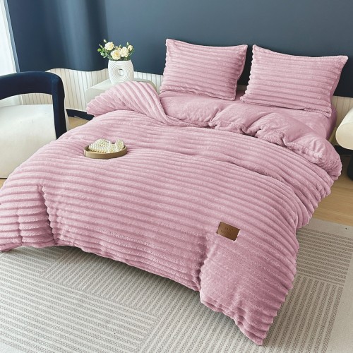 Lenjerie Cocolino pat dublu ,tip raiat,  4 piese, cu ELASTIC 180X200 LCTRC6
