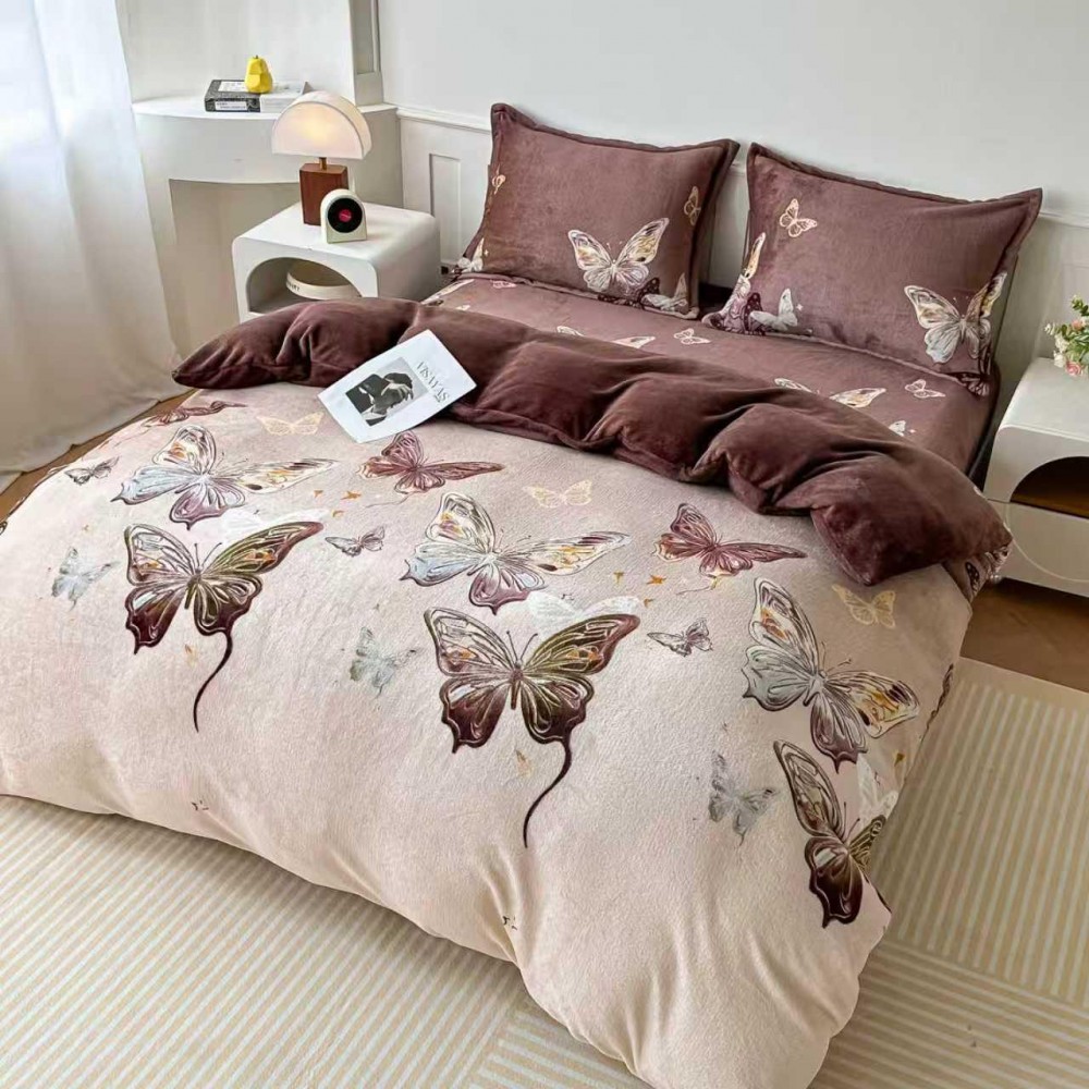 Lenjerie Cocolino 4 piese cu elastic pentru pat dublu 180X200 LCCF9 Lenjerii cocolino 4 piese cu ELASTIC