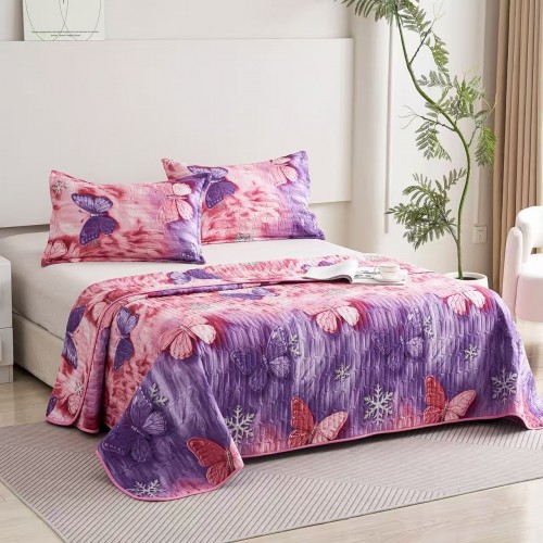 Set 3 Cuvertura dubla de lux din Catifea, Cuvertura de 230x250 cm, Cu 2 fete de perna 55 x 75cm, CVCP11
