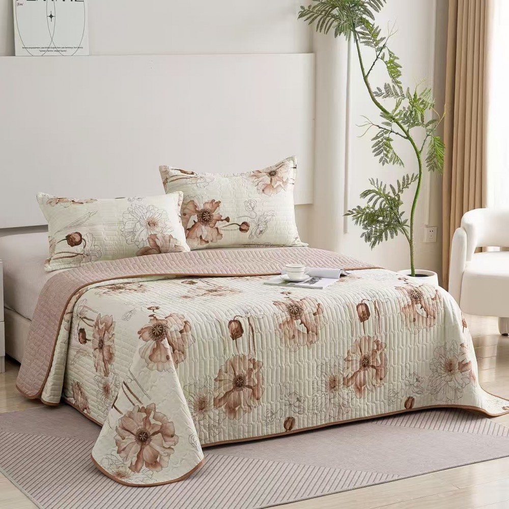 Set 3 Cuvertura dubla de lux din Catifea, Cuvertura de 230x250 cm, Cu 2 fete de perna 55 x 75cm, CVCP14 Cuverturi catifea