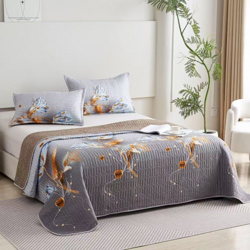 Set 3 Cuvertura dubla de lux din Catifea, Cuvertura de 230x250 cm, Cu 2 fete de perna 55 x 75cm, CVCP17