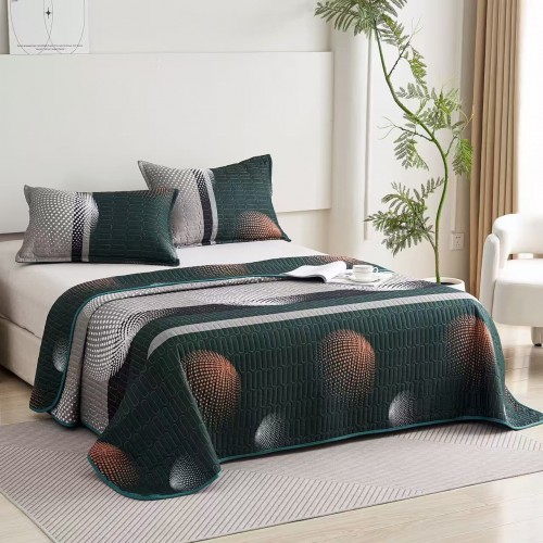 Set 3 Cuvertura dubla de lux din Catifea, Cuvertura de 230x250 cm, Cu 2 fete de perna 55 x 75cm, CVCP18
