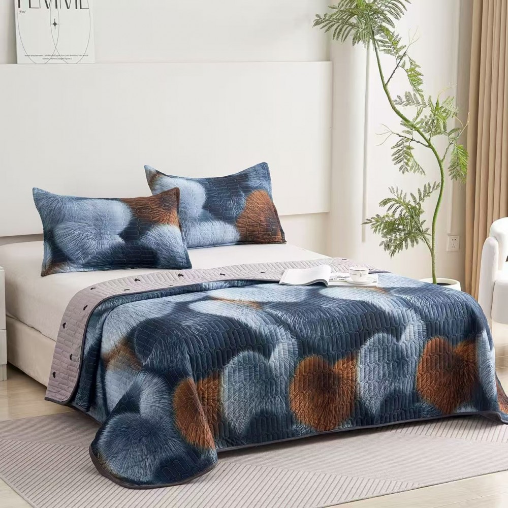 Set 3 Cuvertura dubla de lux din Catifea, Cuvertura de 230x250 cm, Cu 2 fete de perna 55 x 75cm, CVCP25 Cuverturi catifea