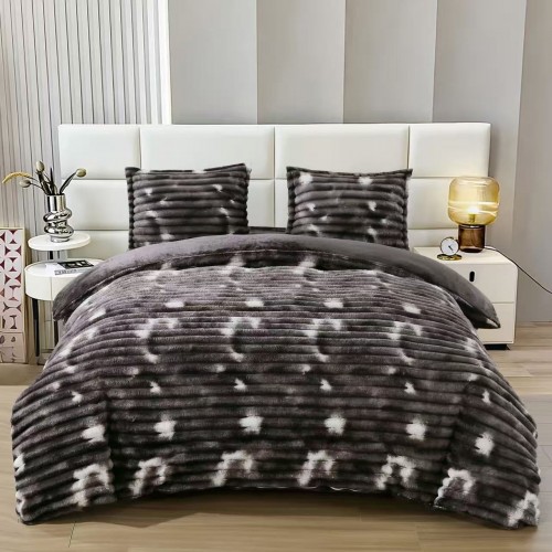 Lenjerie Cocolino pat dublu ,tip raiat,  4 piese, cu ELASTIC 180X200  LCTRS1