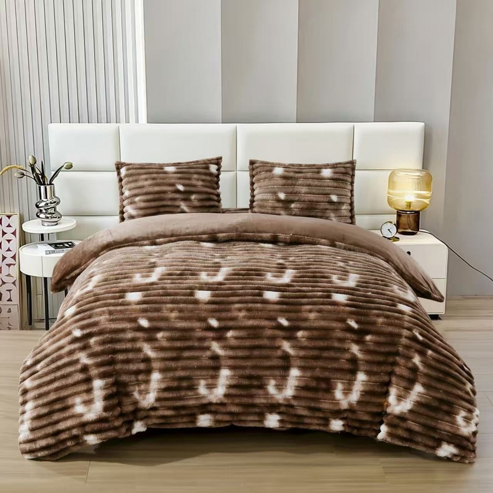 Lenjerie Cocolino pat dublu ,tip raiat,  4 piese, cu ELASTIC 180X200  LCTRS4 Lenjerii cocolino 4 piese cu ELASTIC