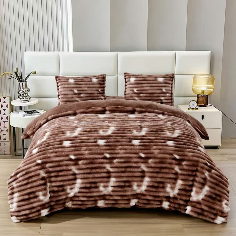Lenjerie Cocolino pat dublu ,tip raiat,  4 piese, cu ELASTIC 180X200  LCTRS7 Lenjerii cocolino 4 piese cu ELASTIC