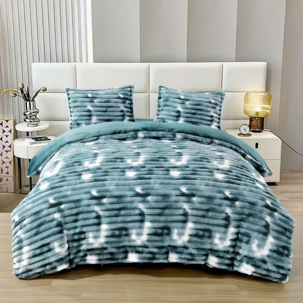 Lenjerie Cocolino pat dublu ,tip raiat,  4 piese, cu ELASTIC 180X200  LCTRS8 Lenjerii cocolino 4 piese cu ELASTIC