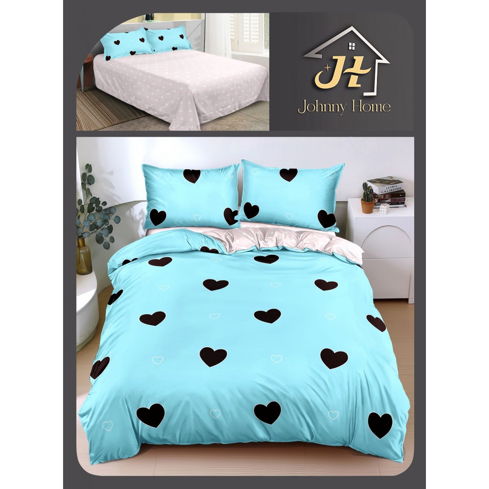 Lenjerie de Pat dublu, Bumbac Satinat Superior,4 Piese Cearceaf de pat 240 x 250 cm, A50-4 LENJERII DIN BUMBAC SATINAT
