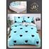 Lenjerie de Pat dublu, Bumbac Satinat Superior,4 Piese Cearceaf de pat 240 x 250 cm, A50-4