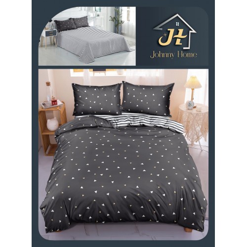 Lenjerie de Pat dublu, Bumbac Satinat Superior,4 Piese Cearceaf de pat 240 x 250 cm, A50-5
