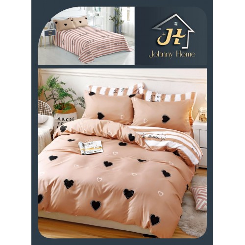 Lenjerie de Pat dublu, Bumbac Satinat Superior,4 Piese Cearceaf de pat 240 x 250 cm, A50-6