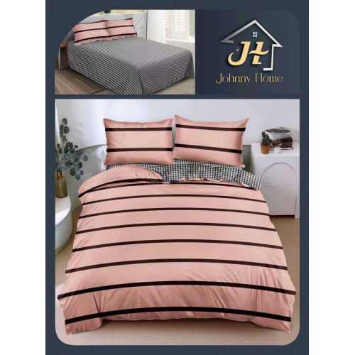 Lenjerie de Pat dublu, Bumbac Satinat Superior,4 Piese Cearceaf de pat 240 x 250 cm, A50-9