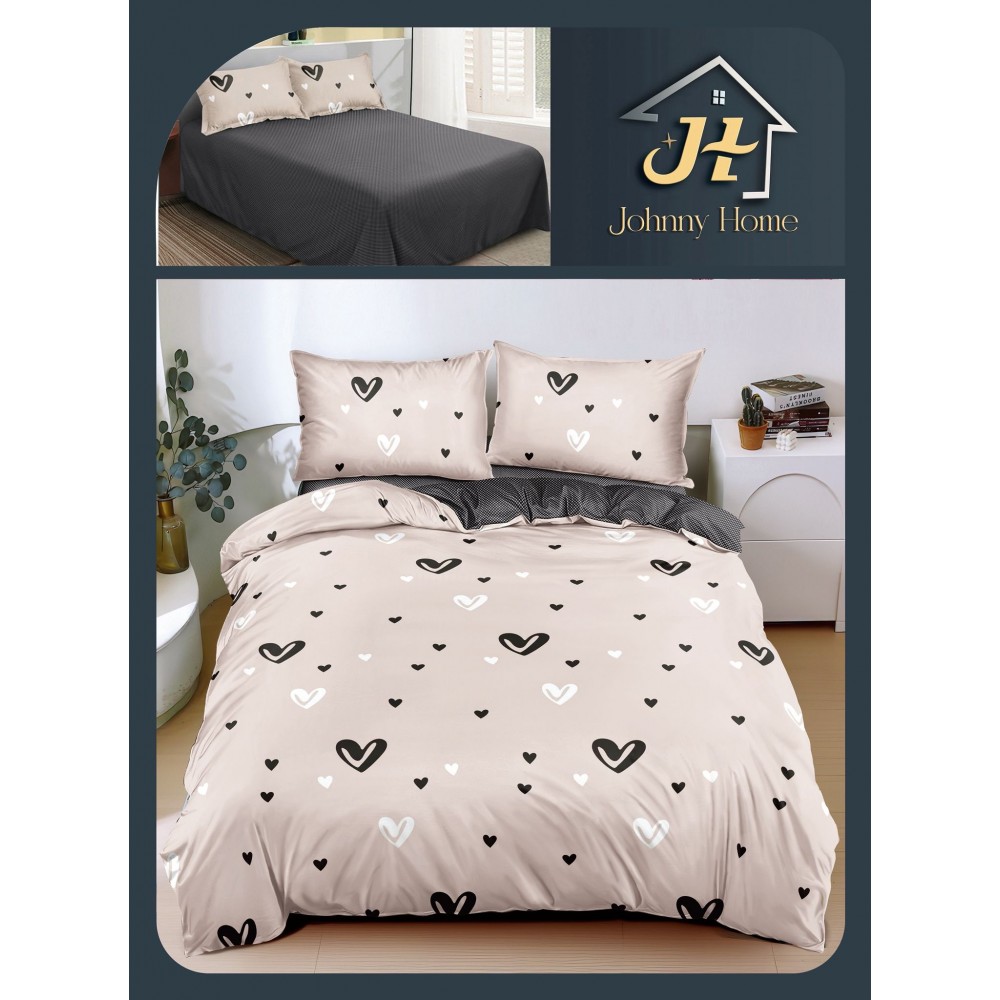 Lenjerie de Pat dublu, Bumbac Satinat Superior,4 Piese Cearceaf de pat 240 x 250 cm, A50-10 LENJERII DIN BUMBAC SATINAT