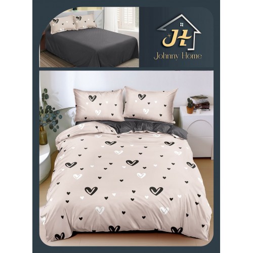 Lenjerie de Pat dublu, Bumbac Satinat Superior,4 Piese Cearceaf de pat 240 x 250 cm, A50-10