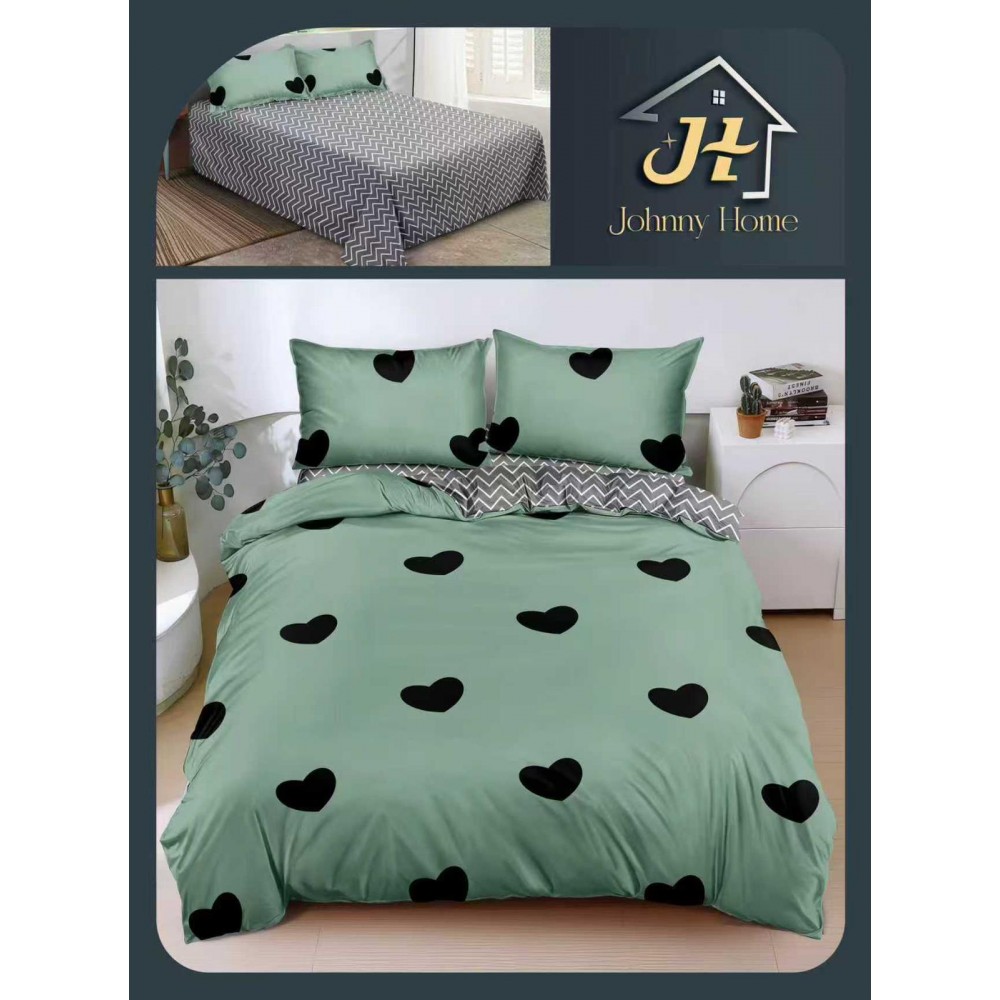 Lenjerie de Pat dublu, Bumbac Satinat Superior,4 Piese Cearceaf de pat 240 x 250 cm, A50-14 LENJERII DIN BUMBAC SATINAT