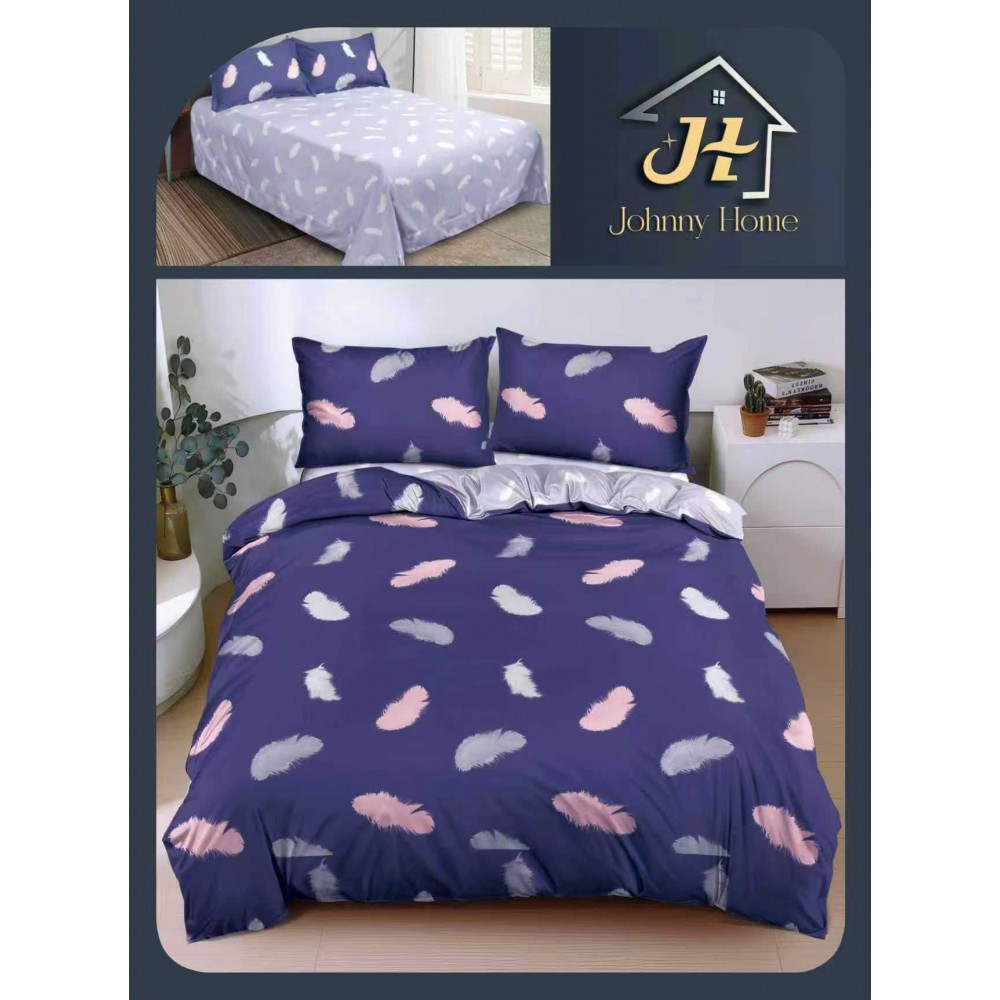 Lenjerie de Pat dublu, Bumbac Satinat Superior,4 Piese Cearceaf de pat 240 x 250 cm, A50-24 LENJERII DIN BUMBAC SATINAT