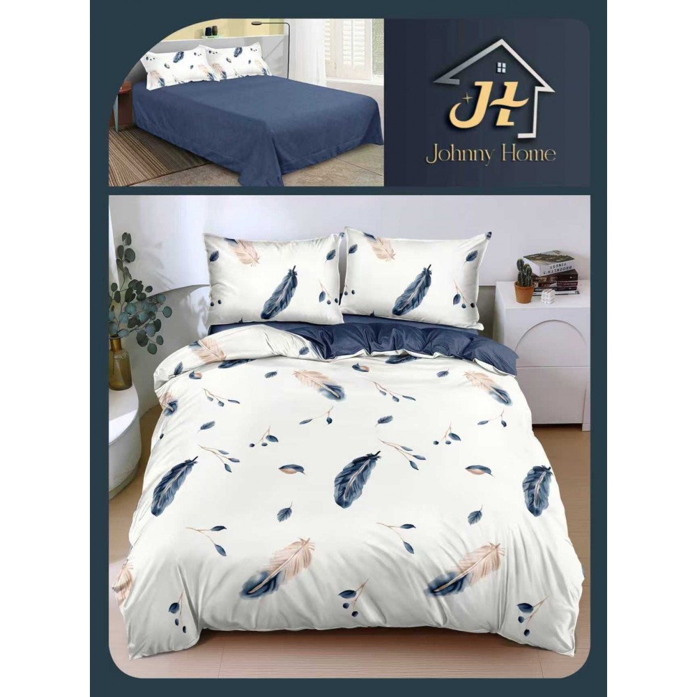 Lenjerie de Pat dublu, Bumbac Satinat Superior,4 Piese Cearceaf de pat 240 x 250 cm, A50-27 LENJERII DIN BUMBAC SATINAT
