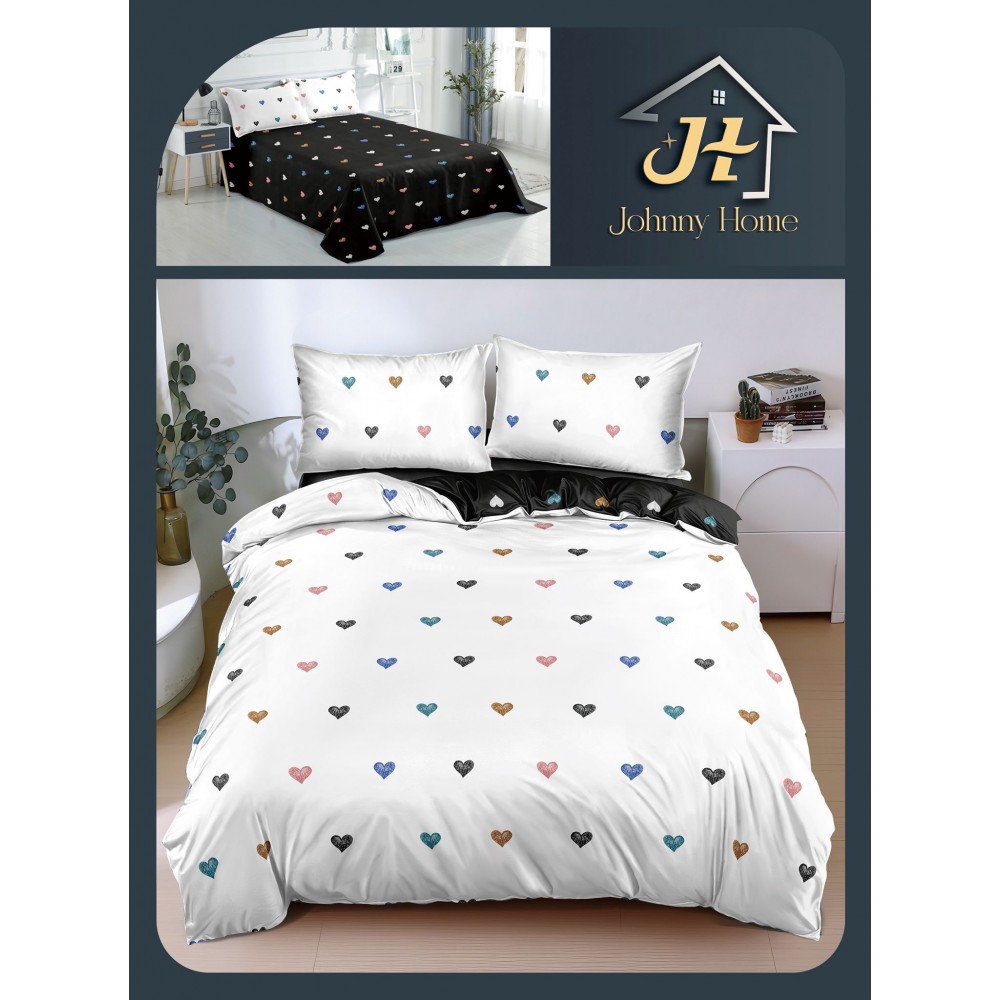 Lenjerie de Pat dublu, Bumbac Satinat Superior,4 Piese Cearceaf de pat 240 x 250 cm, A50-28 LENJERII DIN BUMBAC SATINAT