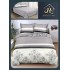Lenjerie de Pat dublu, Bumbac Satinat Superior,4 Piese Cearceaf de pat 240 x 250 cm, A50-34