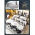 Lenjerie de Pat dublu, Bumbac Satinat Superior,4 Piese Cearceaf de pat 240 x 250 cm, A50-40