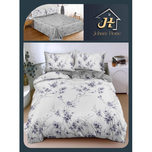 Lenjerie de Pat dublu, Bumbac Satinat Superior,4 Piese Cearceaf de pat 240 x 250 cm, A50-41
