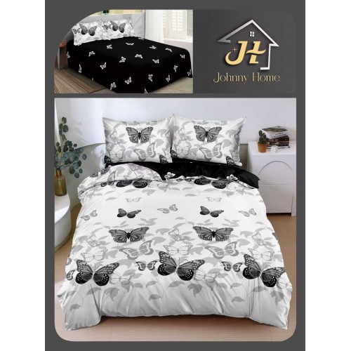 Lenjerie de Pat dublu, Bumbac Satinat Superior,4 Piese Cearceaf de pat 240 x 250 cm, A50-56
