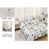 Lenjerie de Pat dublu, Bumbac Satinat Superior,4 Piese Cearceaf de pat 240 x 250 cm, A50-59