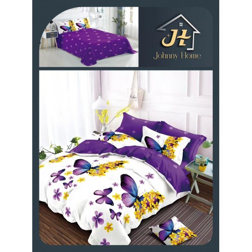 Lenjerie de Pat dublu, Bumbac Satinat Superior,4 Piese Cearceaf de pat 240 x 250 cm, A50-64