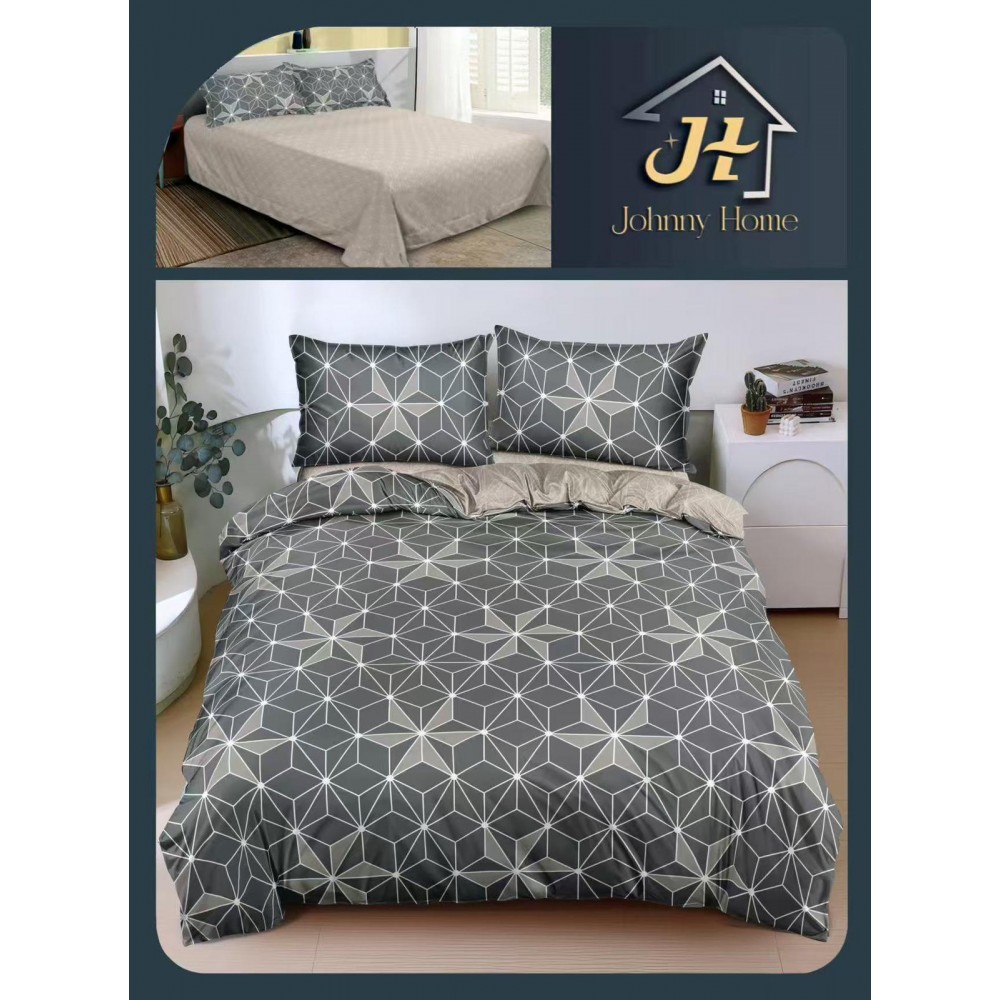 Lenjerie de Pat dublu, Bumbac Satinat Superior,4 Piese Cearceaf de pat 240 x 250 cm, A50-69 LENJERII DIN BUMBAC SATINAT