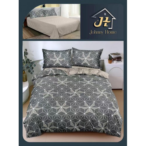 Lenjerie de Pat dublu, Bumbac Satinat Superior,4 Piese Cearceaf de pat 240 x 250 cm, A50-69