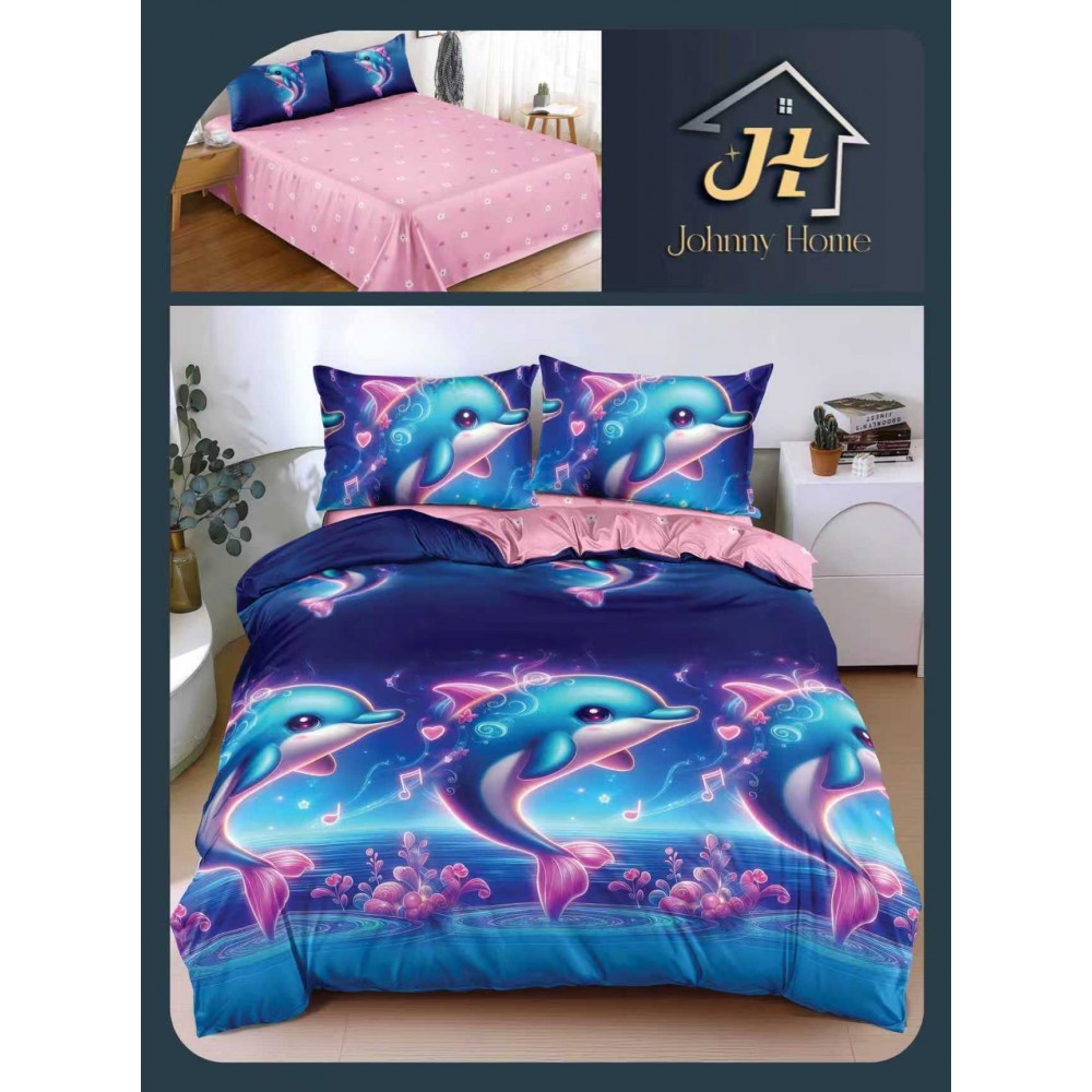 Lenjerie de Pat dublu, Bumbac Satinat Superior,4 Piese Cearceaf de pat 240 x 250 cm, A50-70 LENJERII DIN BUMBAC SATINAT