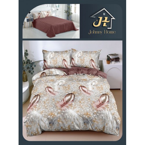 Lenjerie de Pat dublu, Bumbac Satinat Superior,4 Piese Cearceaf de pat 240 x 250 cm, A50-72