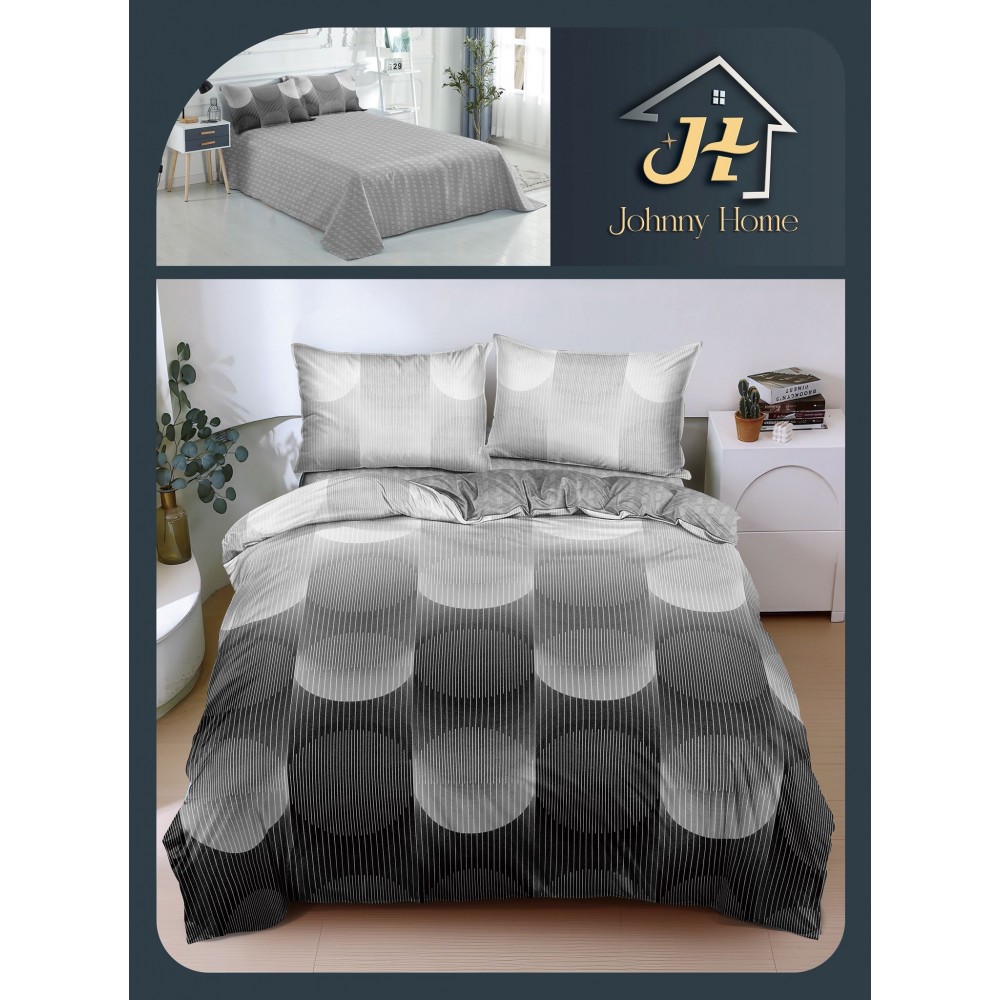 Lenjerie de Pat dublu, Bumbac Satinat Superior,4 Piese Cearceaf de pat 240 x 250 cm, A50-74 LENJERII DIN BUMBAC SATINAT