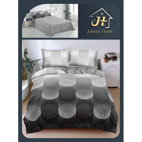 Lenjerie de Pat dublu, Bumbac Satinat Superior,4 Piese Cearceaf de pat 240 x 250 cm, A50-74