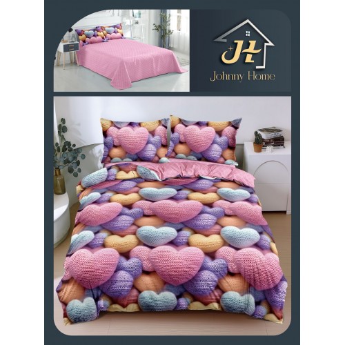 Lenjerie de Pat dublu, Bumbac Satinat Superior,4 Piese Cearceaf de pat 240 x 250 cm, A50-77