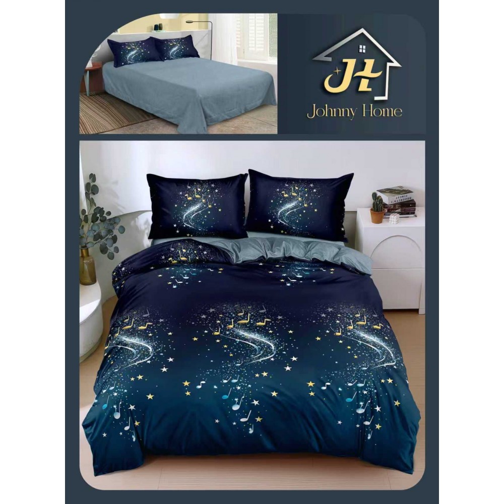 Lenjerie de Pat dublu, Bumbac Satinat Superior,4 Piese Cearceaf de pat 240 x 250 cm, A50-78 LENJERII DIN BUMBAC SATINAT
