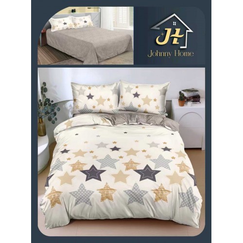 Lenjerie de Pat dublu, Bumbac Satinat Superior,4 Piese Cearceaf de pat 240 x 250 cm, A50-79